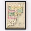 Vintage Map of Iosco County, Michigan 1873
