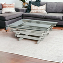 41" Chrome And Clear Glass Square Coffee Table