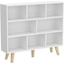 Wooden Open Shelf Bookcase 3 Tier Floor Standing Warm White