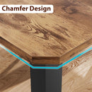 Industrial Wood Dining Table 78.7 Inches Long Brown Finish