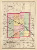 Vintage Map of Midland County, Michigan 1873