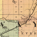 Vintage Map of Newaygo County, Michigan 1873