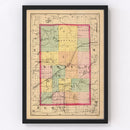 Vintage Map of Newaygo County, Michigan 1873