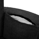 360° Swivel Accent Barrel Chair with Removable Pillows, Black Chenille, 56.3x56.3x36.5 inches