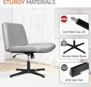 Cross Legged Office Chair Grey Wide Seat Adjustable Height