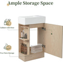 18.6' Bathroom Vanity with Sink, Bathroom Vanity Cabinet with Two-tier Shelf, Left or Right Orientation, Natural (Old Sku:WF308491AAN)