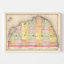 Vintage Map of Huron County, Michigan 1873