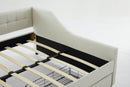 aybed Corner Bed Sofa Bed with Drawers Velvet Upholstered daybed Twin Daybed with Storage, Wood Slat Support (Beige,full,79.9'x58.2'x28.7')