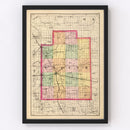 Vintage Map of Lapeer County, Michigan 1873