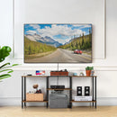 Rustic Brown 50 Inch TV Stand With Power Outlets And Shelf