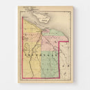 Vintage Map of Cheboygan County, Michigan 1873