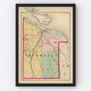 Vintage Map of Cheboygan County, Michigan 1873