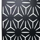 Outdoor & Indoor Privacy Screen Metal Privacy Screen 76' H×48' W, Freestanding Decorative Privacy Screen for Deck Balcony Patio, Black Steel