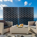 Outdoor & Indoor Freestanding Decorative Privacy Screen, Metal Privacy Fence Panels, Black, 76' H x 48' W