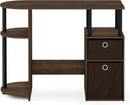 Columbia Walnut Space Saving Computer Desk With CPU Shelf