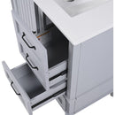 30' Bathroom Vanity with Sink, Bathroom Cabinet with A Door, Three Drawers, Solid Wood Legs & MDF Board, Adiustable Foot Pads, Grey (Other Color: N725P195409K)