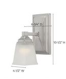 5"W 1-Light LED Bath Vanity Light Fixture Brushed Nickel Finish with Square Shade