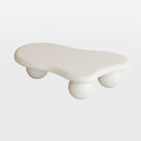 47 Inch Cloud Shaped Coffee Table with 3 Ball Legs for Living Room, Cream White
