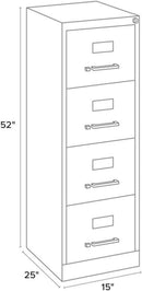 Hirsh 25 Deep 4 Drawer Vertical File Cabinet Black