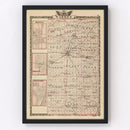Vintage Map of Warren County, Illinois 1876