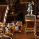 Elk / Deer Bust Decanter Set with Glasses