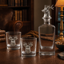 Elk / Deer Bust Decanter Set with Glasses