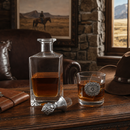 Western Concho Decanter Set with Glasses
