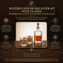 Western Concho Decanter Set with Glasses