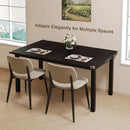 Black Extendable Dining Table 63 Inch For 4 To 6 Guests