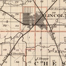 Vintage Map of Logan County, Illinois 1876