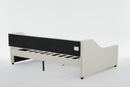 aybed Corner Bed Sofa Bed with Drawers Velvet Upholstered daybed Twin Daybed with Storage, Wood Slat Support (Beige,full,79.9'x58.2'x28.7')