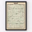 Vintage Map of Mcdonough County, Illinois 1876