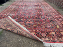 Large Antique Persian Sarouk Rug 11x18, Red, Floral Allover, Palace Size Wool Handmade Carpet