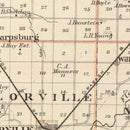 Vintage Map of Christian County, Illinois 1876