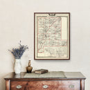 Vintage Map of Fayette County, Illinois 1876