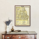 Vintage Map of Crawford County, Illinois 1876