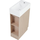 18.6' Bathroom Vanity with Sink, Bathroom Vanity Cabinet with Two-tier Shelf, Left or Right Orientation, Natural (Old Sku:WF308491AAN)