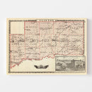 Vintage Map of Clinton County, Illinois 1876