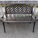 Outdoor Aluminum Modern 40-in Bronze Patio Bench Loveseat