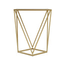 CREATIVE SIMPLE GLASS SIDE TABLE,GOLD+WHITE COLOR