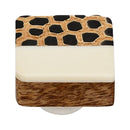 Mascot Hardware Stone Pattern 1-1/3 in. White Half & Half Square Drawer Cabinet Knob