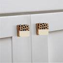 Mascot Hardware Stone Pattern 1-1/3 in. White Half & Half Square Drawer Cabinet Knob