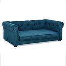 Elegant Rectangle Pet Bed, Durable Elevated Dog Sofa Bed, Comfortable Dog Couch, Blue Foam, 40'*23'*14'