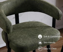 Green Leather Counter Height Bar Stools Set Of 4 With Backs 25 Inch