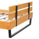 PINE WOOD BED FRAME QUEEN SIZE,NATURAL & BLACK COLOR