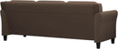 Harrington Microfiber Brown Three Seat Sofa Living Room