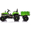 Ride on Tractor with Trailer,24V Battery Powered Electric Tractor Toy, 200wx2motor 1.86-4.97MPH/Remote Control,electric car for kids,Three speed adjustable,USB,MP3, Bluetooth,LED light, safety belt.