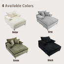 [NEW ARRIVED] [VIDEO PROVIDED] 54.75' W Oversized Chaise Lounge Chair,Fluffy cushioned sofa bed,Deep Seat,Corduroy,2 Pillows,4 gears can be adjusted,Leisure Sleeper Sofa Chair for Living Room, Black