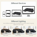 [VIDEO] 110' Modular Sectional Sofa, L Shape with Extra-large Seat, Pull-line Design, Movable Ottoman, High Density Foam, Free Combination, Sturdy Metal&Wood Frame, Boucle Fabric, 3 Colors