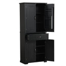 Bathroom Storage Cabinet with Doors and Drawer, Multiple Storage Space, Adjustable Shelf, Black (Old Sku:WF308204AAB)